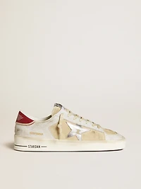Men's Stardan nubuck and crackle leather with silver metallic star