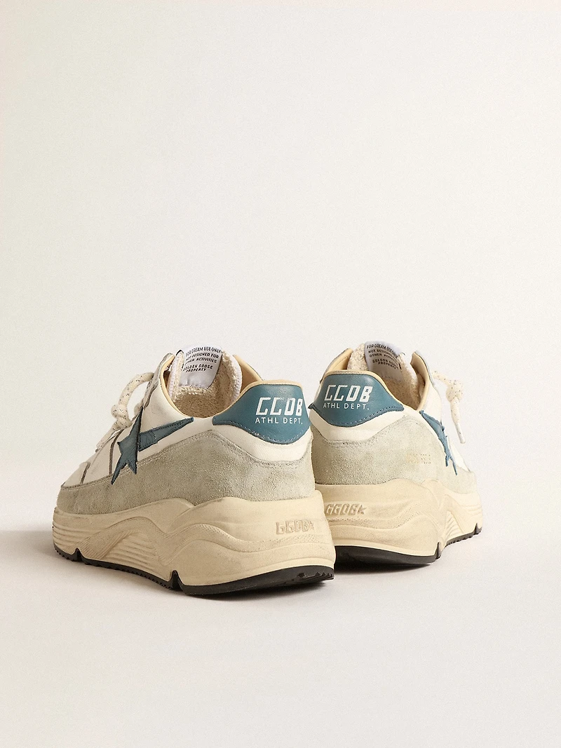 Running Sole nappa with blue leather star and suede insert