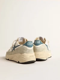 Running Sole nappa with blue leather star and suede insert