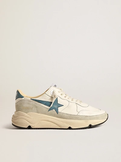 Running Sole nappa with blue leather star and suede insert