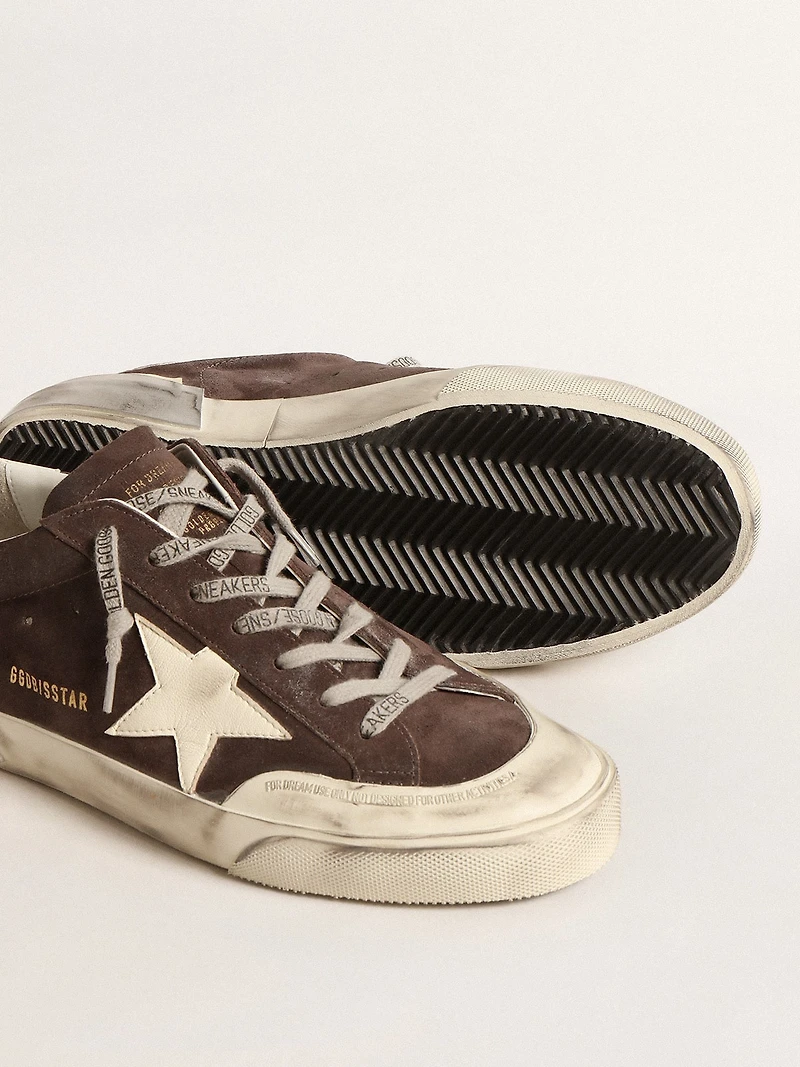 Men's Super-Star gray suede with ecru nappa star and heel tab