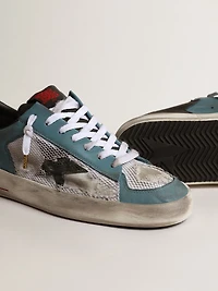 Men's Stardan distressed mesh and petrol-colored upper