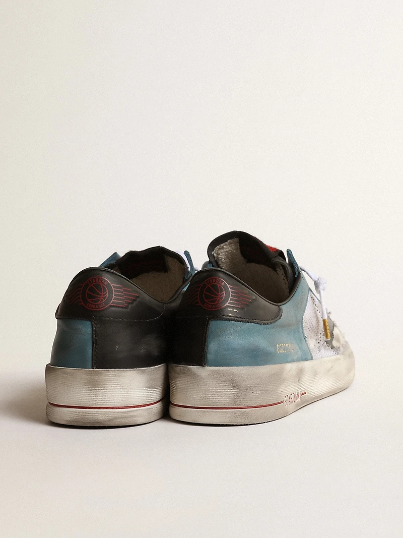 Men's Stardan distressed mesh and petrol-colored upper