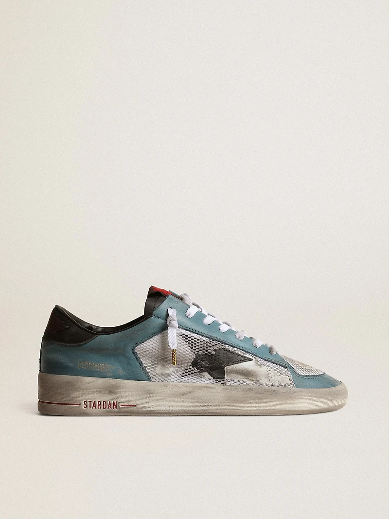 Men's Stardan distressed mesh and petrol-colored upper