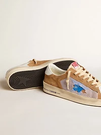 Men's Stardan LTD tobacco suede and mesh with blue star leather heel tab
