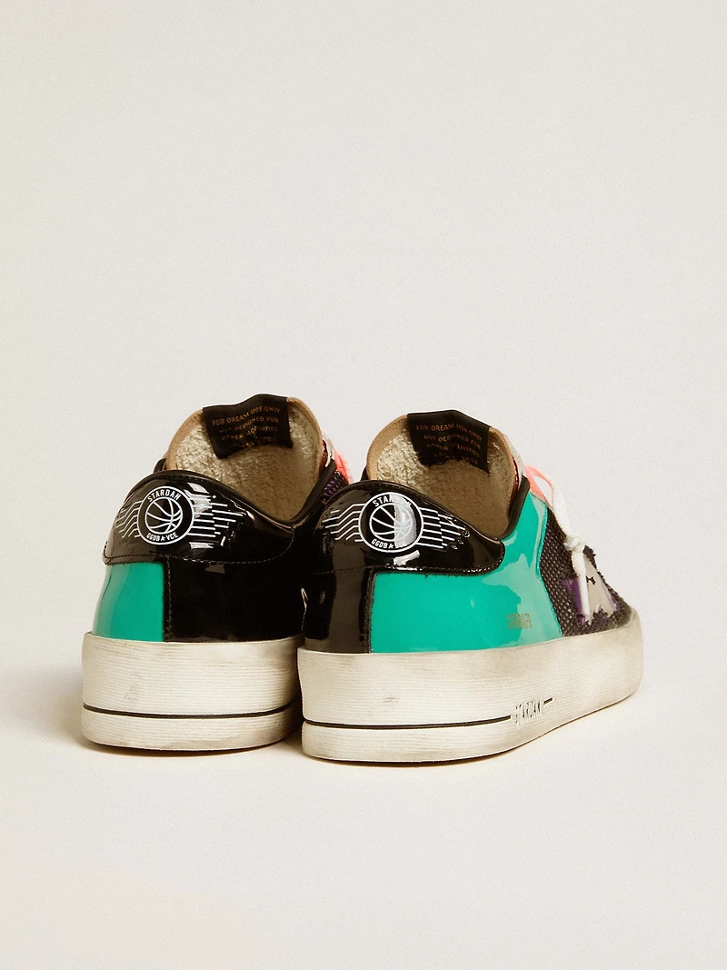 Men's Stardan LAB patent leather and mesh with rubber star