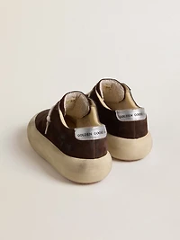 Men's Space-Star dark brown suede with metallic silver heel tab