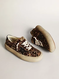 Men's Space-Star leopard print pony skin with black star and heel