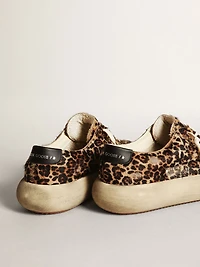 Men's Space-Star leopard print pony skin with black star and heel