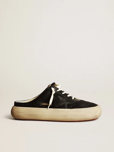 Men's Space-Star Sabots black nylon with leather star