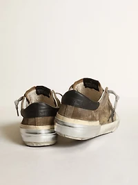 Super-Star LTD military-green suede with screen-printed star