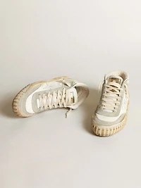 Men’s Mid star with ice-gray suede inserts and white