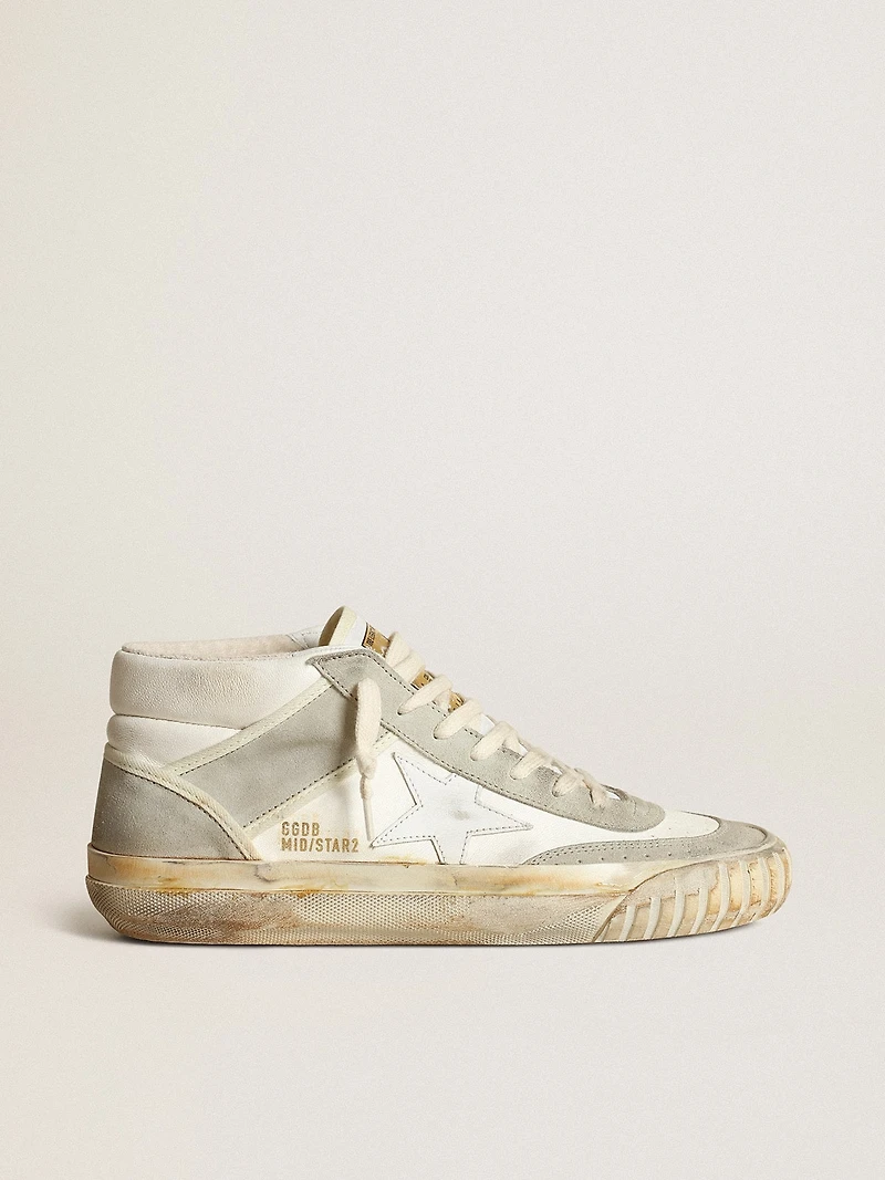 Men’s Mid star with ice-gray suede inserts and white