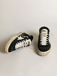 Men’s Mid star black nappa and suede with white leather