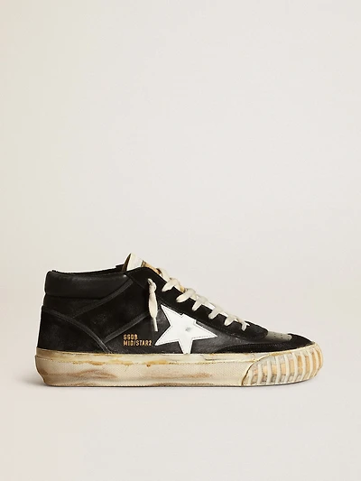 Men’s Mid star black nappa and suede with white leather
