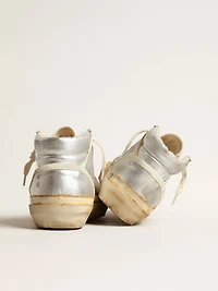 Men’s Mid star silver metallic leather with ivory