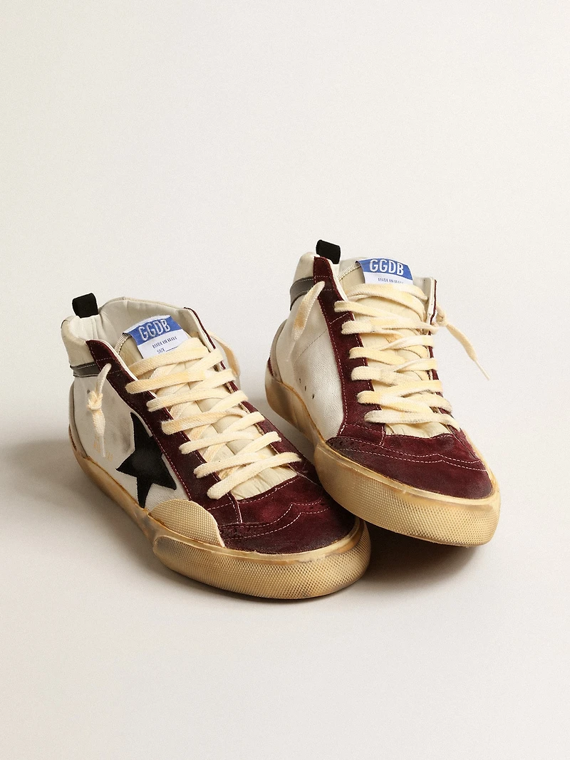Mid star nappa with black suede and wine-red inserts