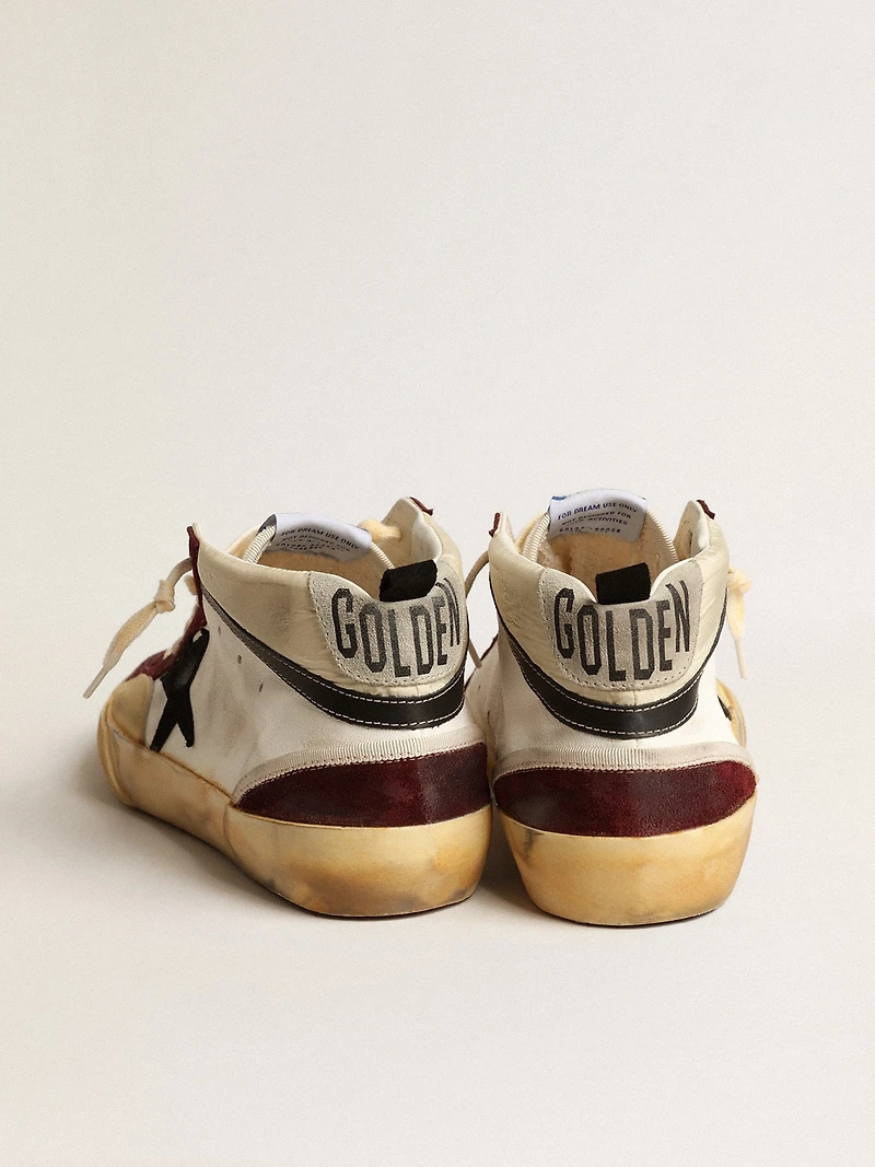 Mid star nappa with black suede and wine-red inserts
