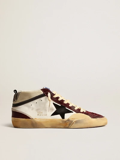 Mid star nappa with black suede and wine-red inserts