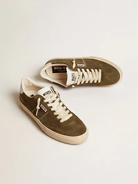 Men's Soul Star green suede with white leather heel tab and tongue