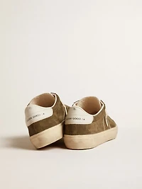 Men's Soul Star green suede with white leather heel tab and tongue