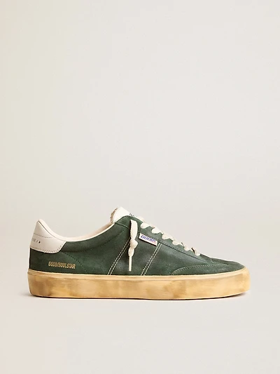 Soul Star green suede with milk-white leather heel tab