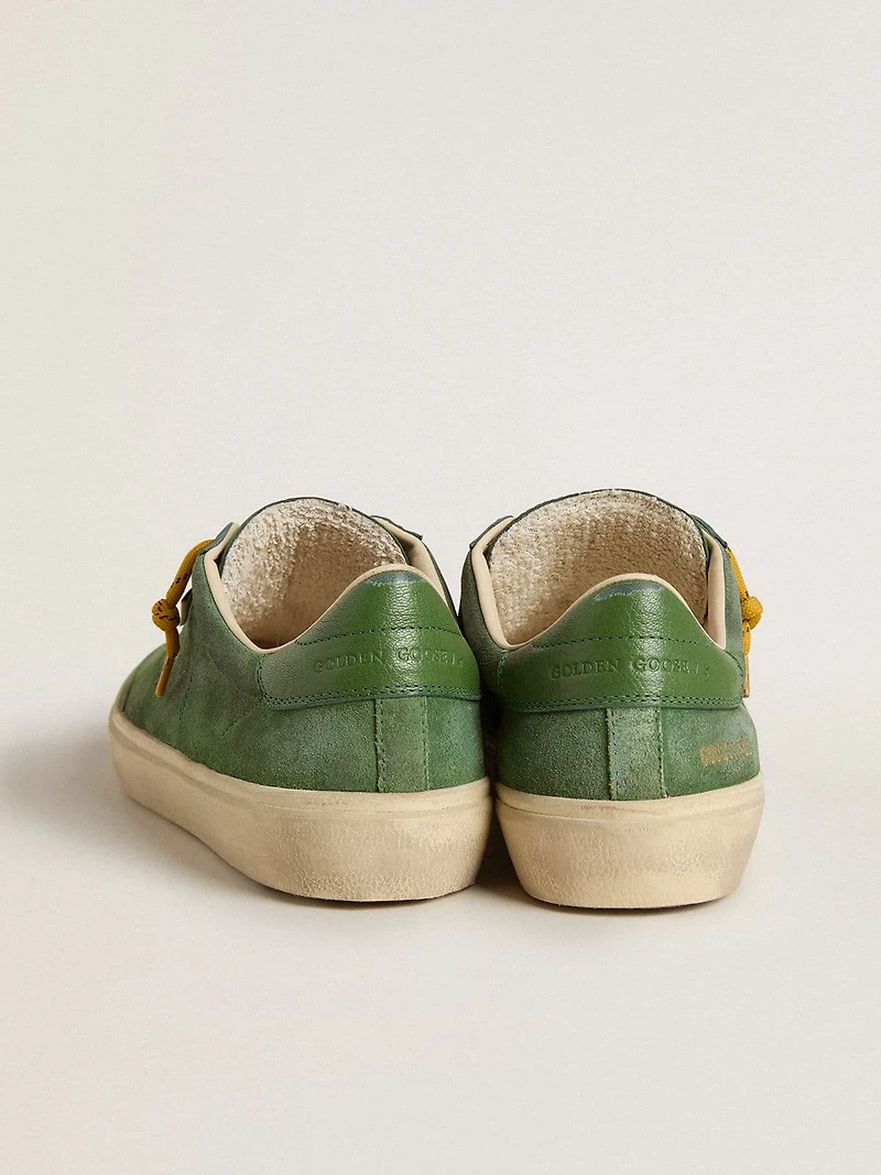 Men's Soul Star green suede with leather heel tab
