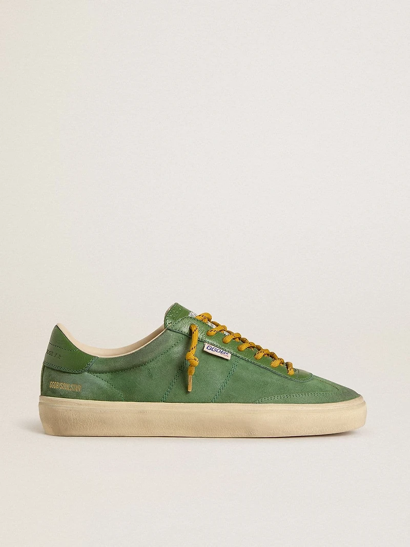Men's Soul Star green suede with leather heel tab