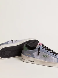 Men's Stardan powder-blue suede with green leather star and heel tab