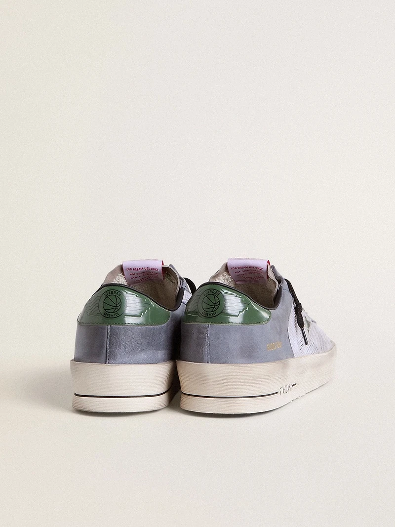 Men's Stardan powder-blue suede with green leather star and heel tab