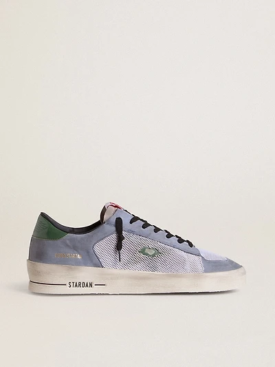 Men's Stardan powder-blue suede with green leather star and heel tab