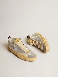 Mid star LAB silver metallic leather and mesh with perforated