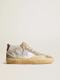 Mid star LAB silver metallic leather and mesh with perforated
