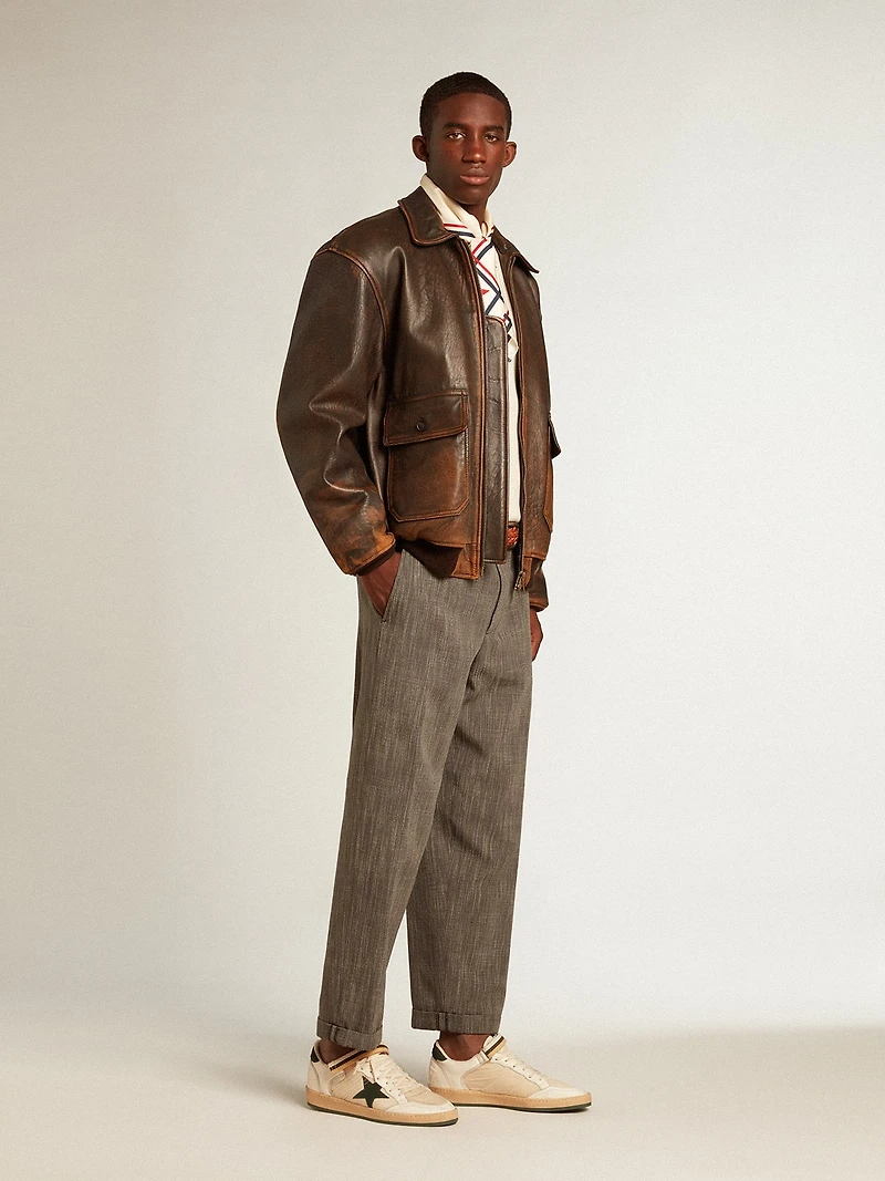 Ball star nylon and nappa with green suede heel tab