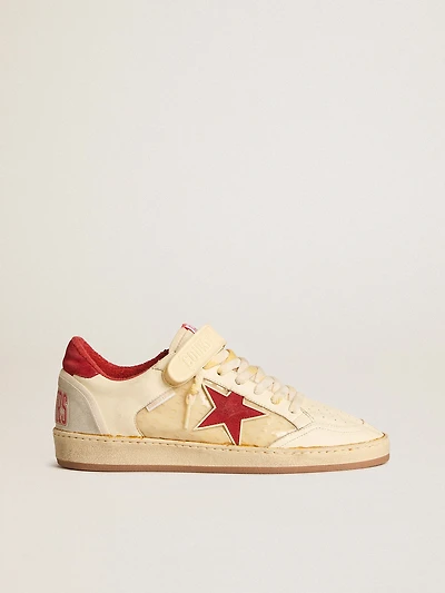 Men’s Ball star LAB nappa and PVC with red suede heel tab