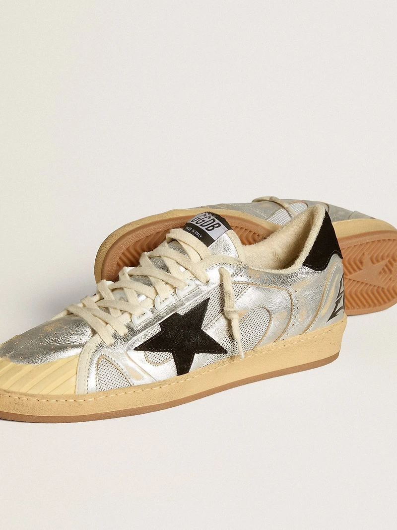 Ball star LAB silver leather with black suede and heel tab