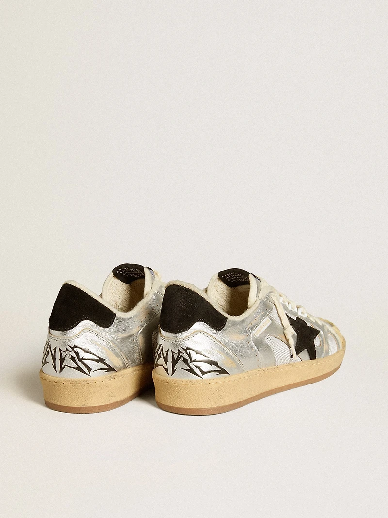 Ball star LAB silver leather with black suede and heel tab