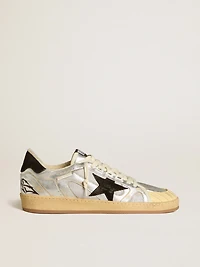 Ball star LAB silver leather with black suede and heel tab