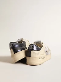 Stardan white leather and mesh with star