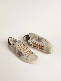 Men's Super-Star with tobacco-colored croc-print leather star and black heel tab