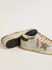Men's Super-Star with tobacco-colored croc-print leather star and black heel tab