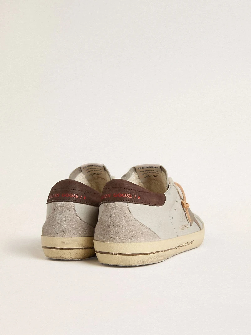 Men's Super-Star with tobacco-colored croc-print leather star and black heel tab