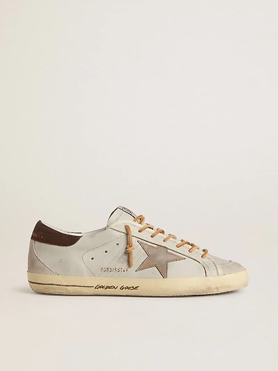 Men's Super-Star with tobacco-colored croc-print leather star and black heel tab