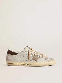 Men's Super-Star with tobacco-colored croc-print leather star and black heel tab