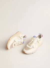 Men’s Running Sole in nappa leather with beige leather star and red heel tab