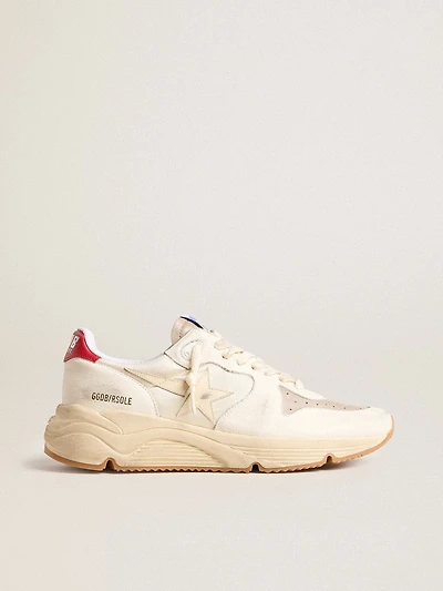 Men’s Running Sole nappa leather with beige star and red heel tab