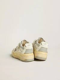 Men’s Forty2 white leather with laces Swarovski crystals and gray TPU star