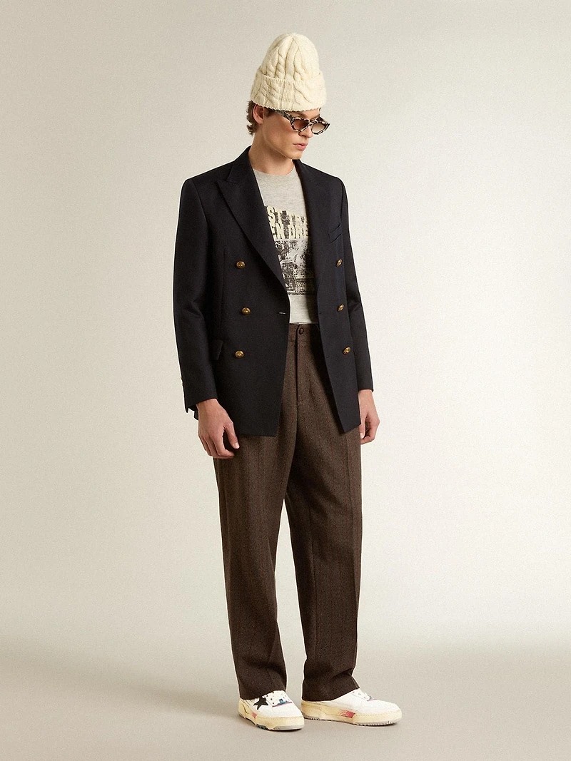 Men's Forty2 with black star and silver foiled leather heel tab
