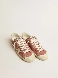 Men's Super-Star red leather with cream nubuck star and heel tab