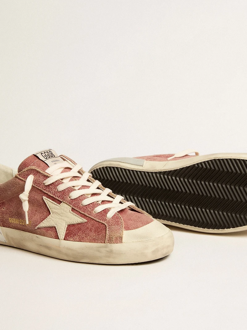 Men's Super-Star red leather with cream nubuck star and heel tab